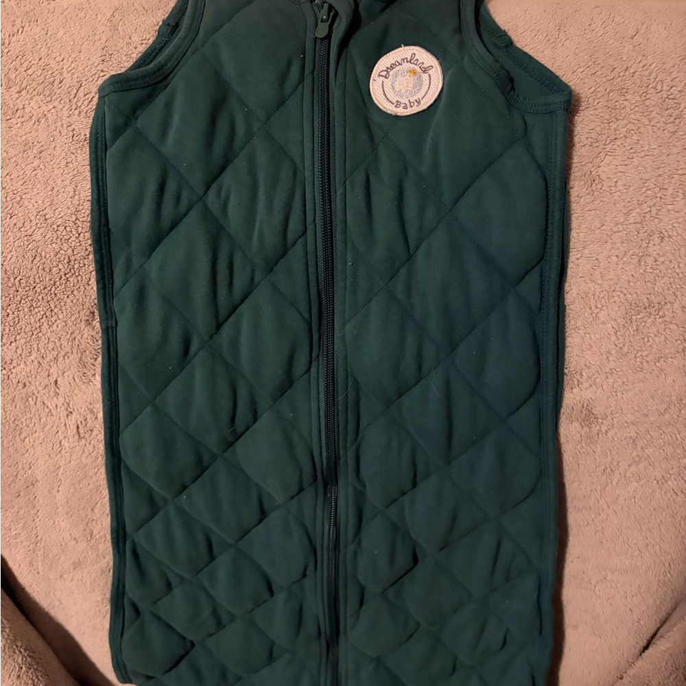 Dreamland Baby Quilted Green Sleep Sack - Zipper Front